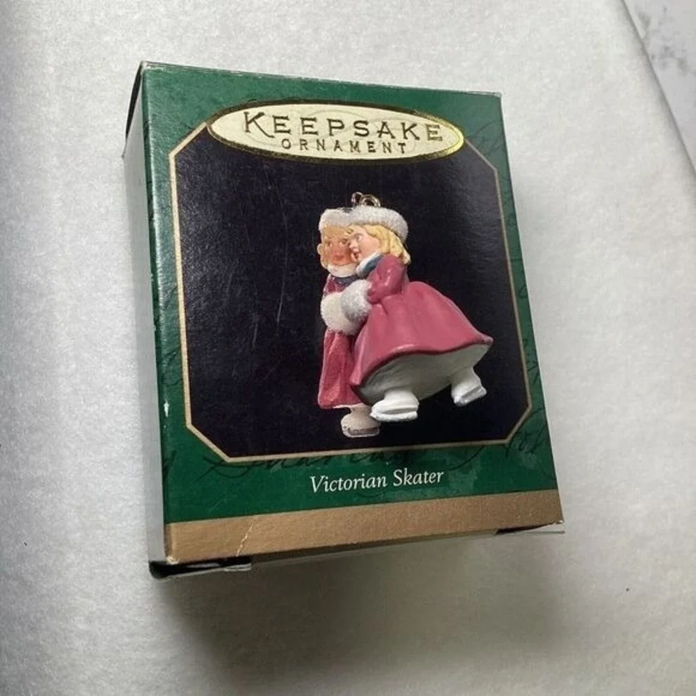 Hallmark Keepsake Miniature Ornament Lot 4pc Victorian Skater Polar Buddies 90s